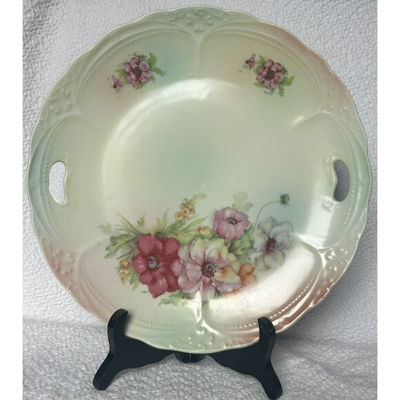 Three Crown China Serving Plate Stunningly Beautiful 1909-1916 Pastel Scalloped - Picture 1 of 14